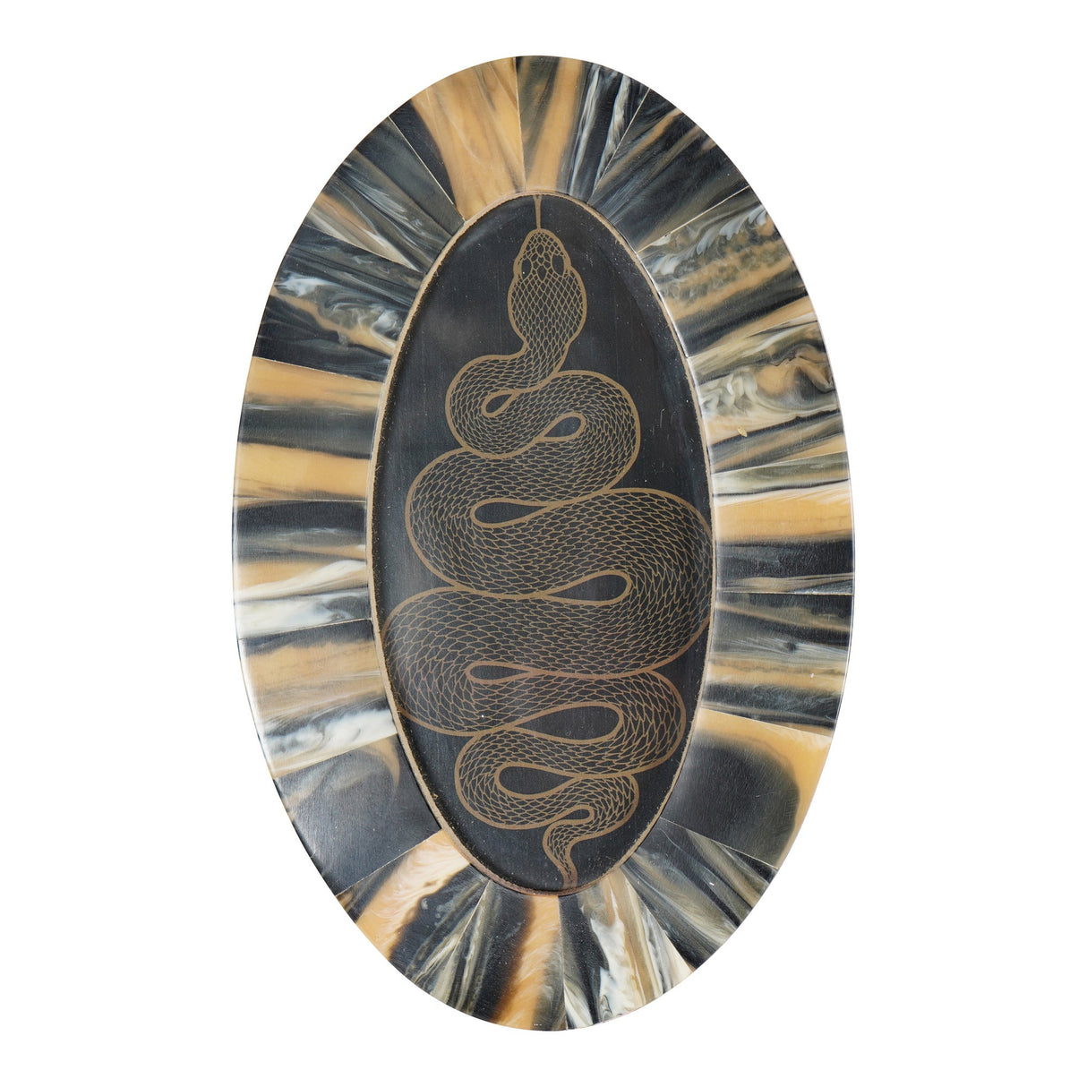 Tortoiseshell Style Oval Photo Frame - 8x15cm