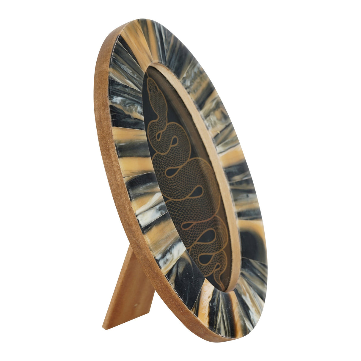 Tortoiseshell Style Oval Photo Frame - 8x15cm