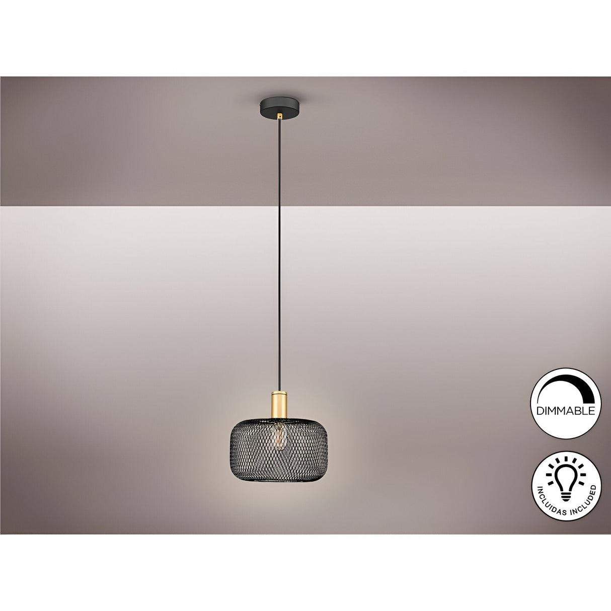 Osiris 1 Light Pendant - Black