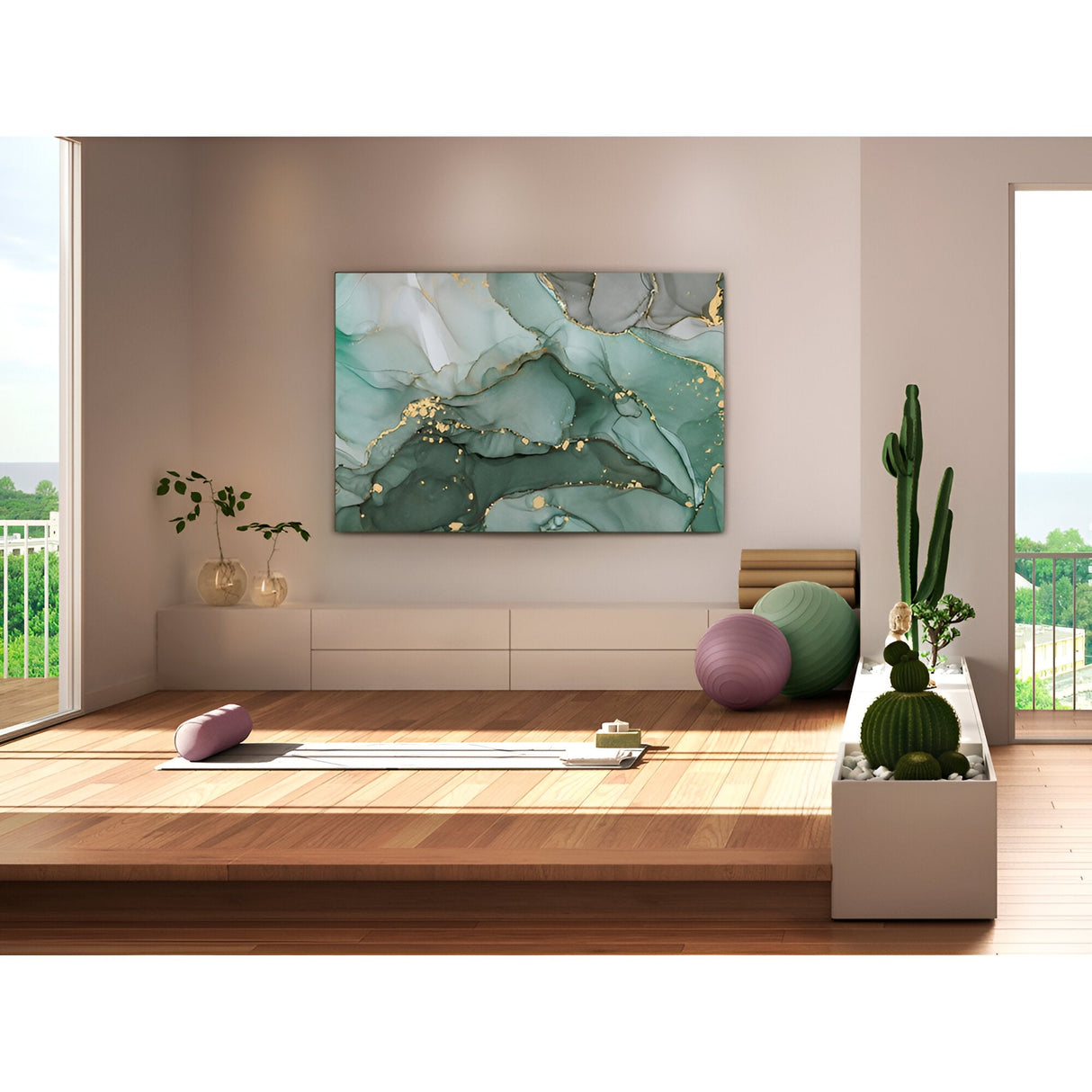 Fondo Marino Green Marble Mineral Photography Print – 180x120cm