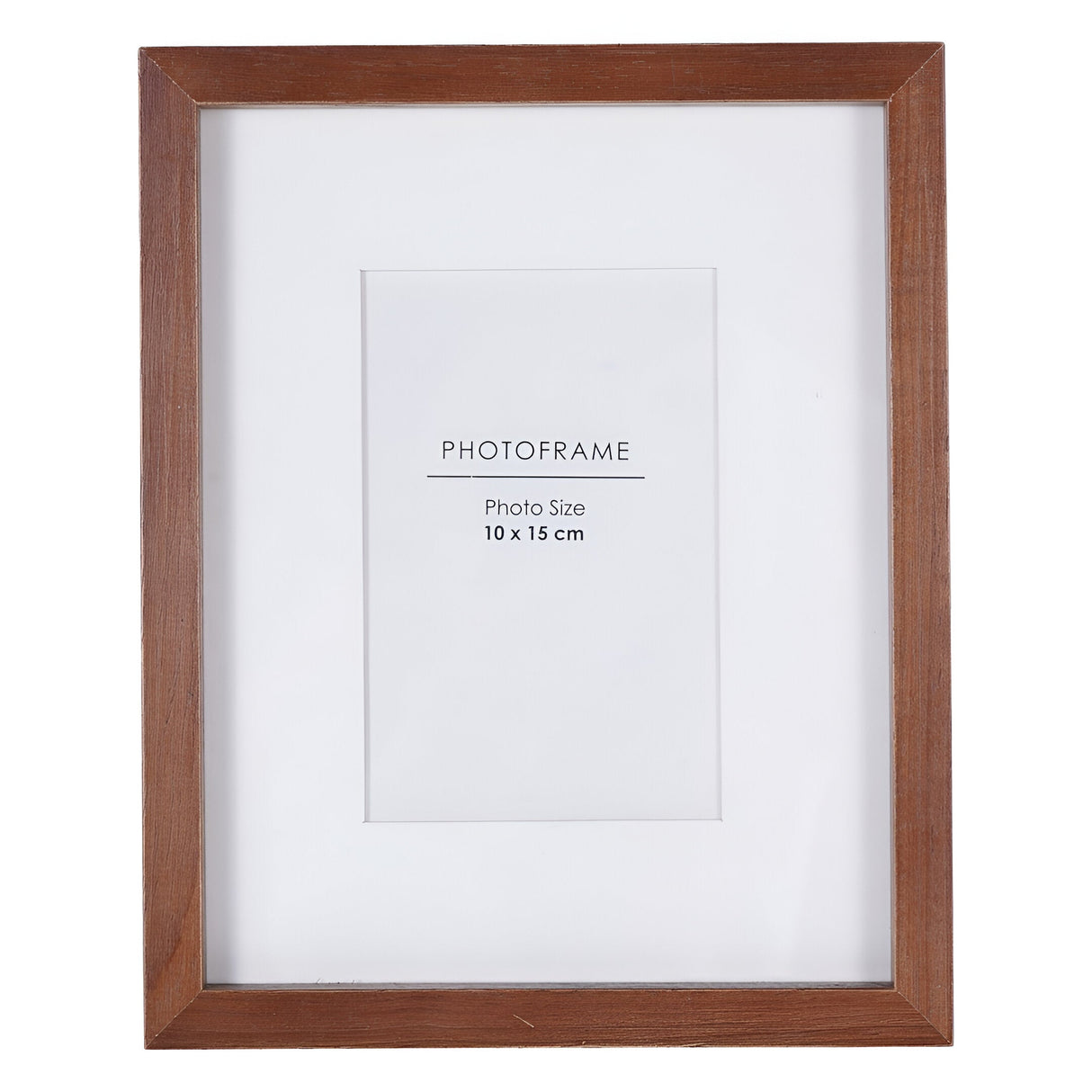 Ruben Rubberwood Brown Photo Frame - 10x15cm
