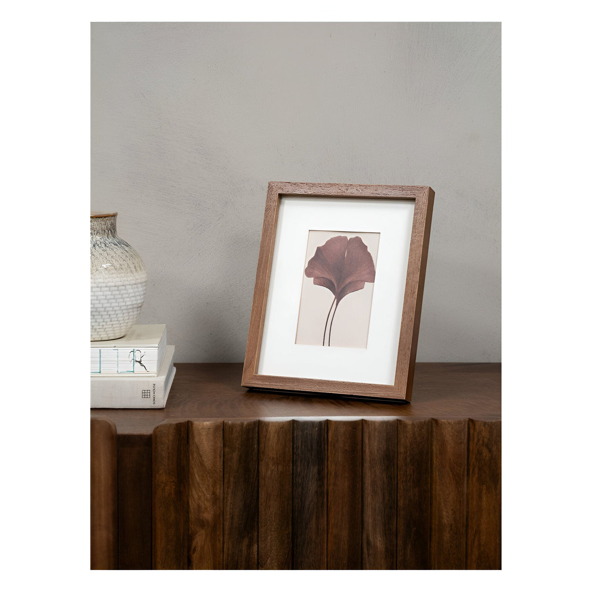 Ruben Rubberwood Brown Photo Frame - 10x15cm