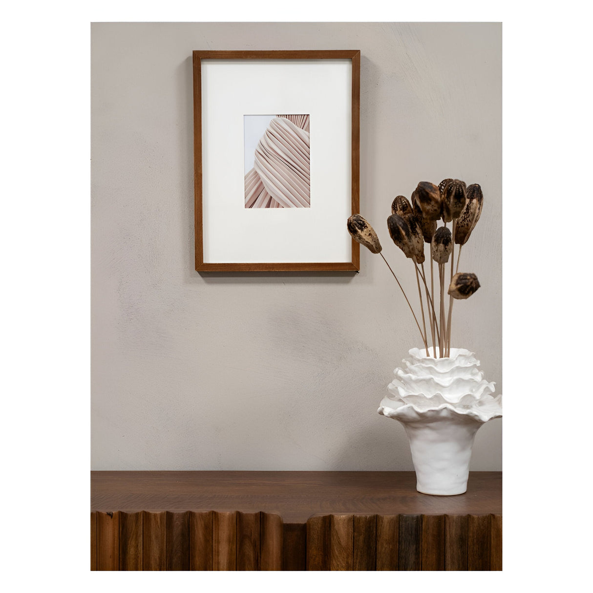 Ruben Rubberwood Brown Photo Frame - 13x18cm