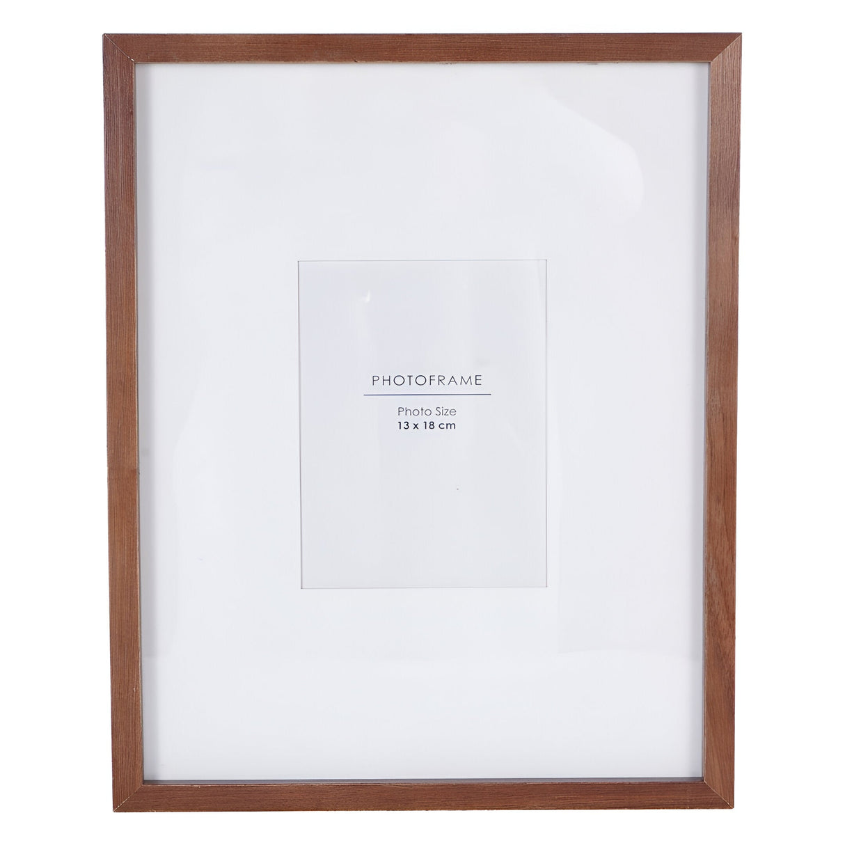 Ruben Rubberwood Brown Photo Frame - 13x18cm