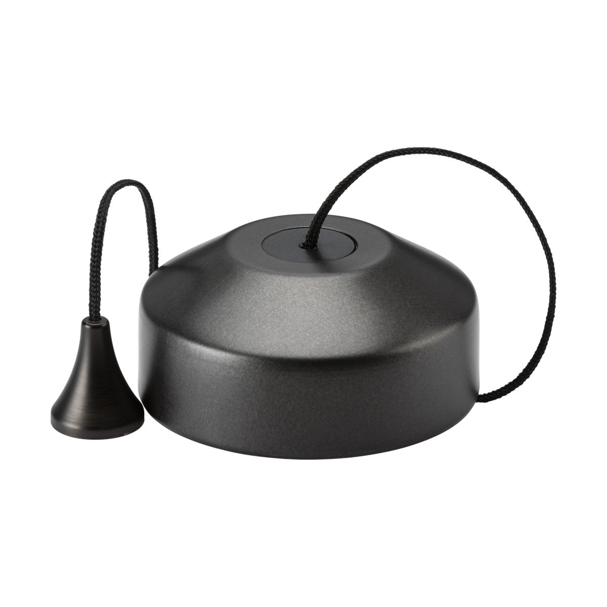 A 10AX 2-Way Pull Cord Switch in smoked bronze, featuring a black pendant light canopy with a pull cord and cord grip crafted from thermoset resin, is shown against a white background.