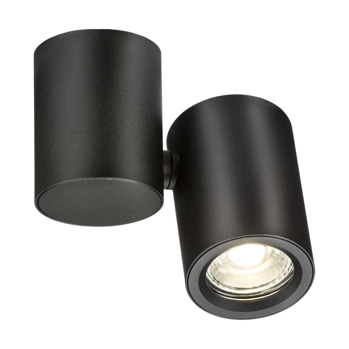 Product Description: The Dee Single Round Spotlight in black is a contemporary cylindrical lighting fixture with a matte finish, suitable for both ceiling or wall installation. It comes with a Knightsbridge GU10 fitting and an adjustable head, allowing focused lighting. Its dimmable feature makes it ideal for a variety of lighting requirements.