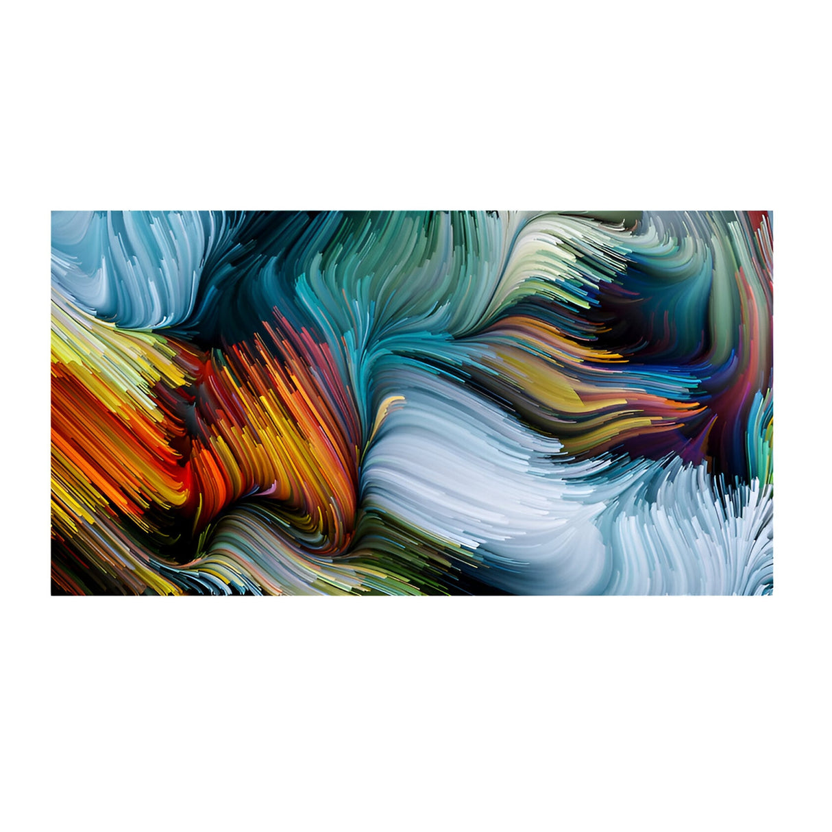 Simbiosis Electric Rainbow Flow Photography Print – 150x80cm