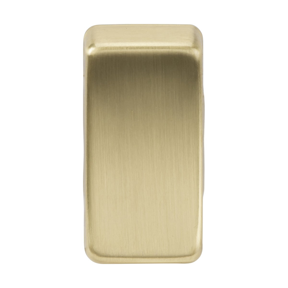 Product Data: Switch Cover - Brushed Brass
Rewritten Sentence: The Switch Cover - Brushed Brass is a rectangular piece made of ABS with a brushed brass finish, viewed from the front. Its slightly rounded edges add to its sleek, modern design against the white background.