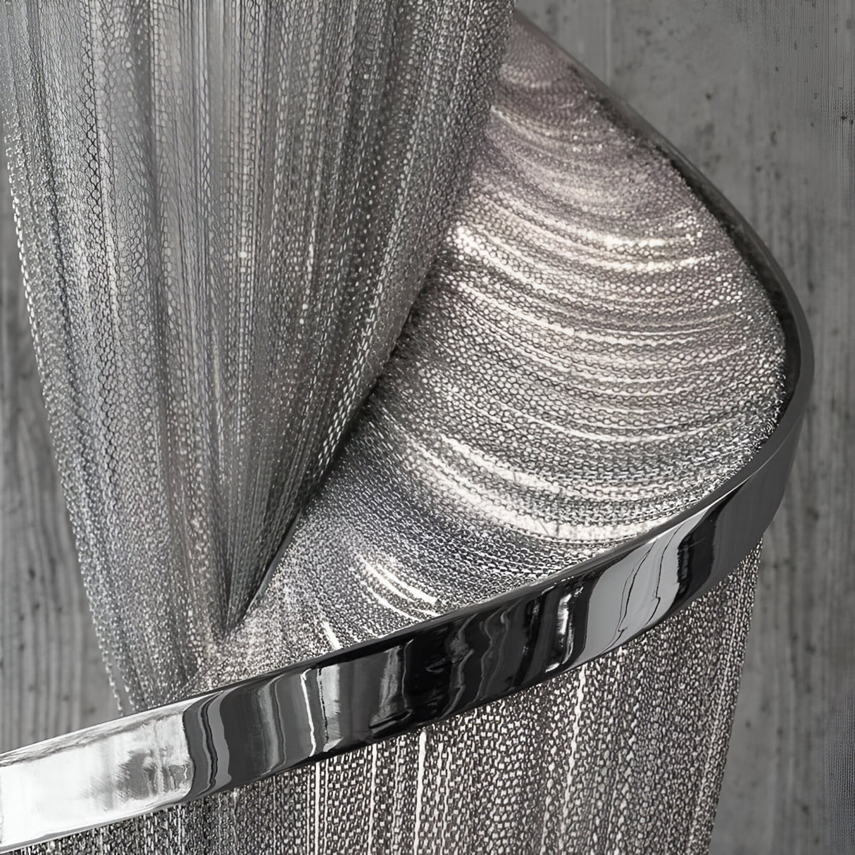 Stratiform 20 Light Metal Chain Veil Chandelier - Nickel