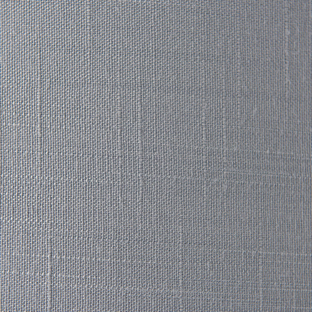 Close-up of charcoal linen-mix fabric shade texture from the Endon Brenley V2 6 Light Pendant in nickel and chrome.