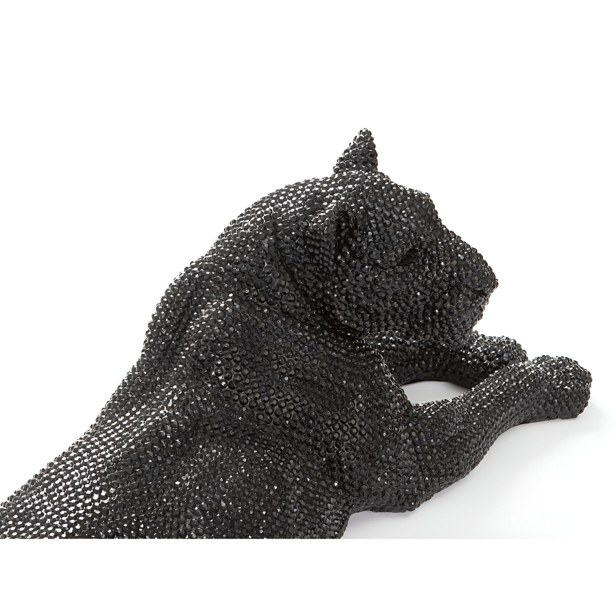 Leona Black Jewel-Inlaid Lying Lioness Sculpture - 101cm