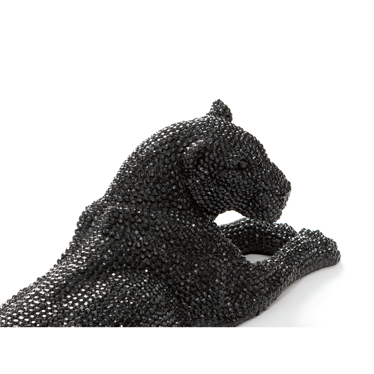 Leona Black Jewel-Inlaid Lying Lioness Figurine - 64cm