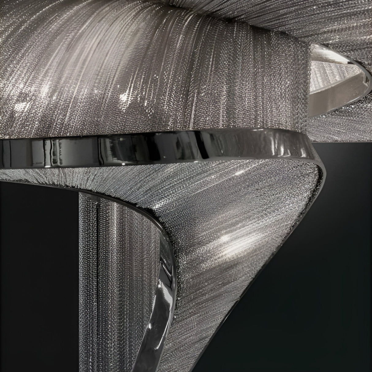 Stratiform 20 Light Metal Chain Veil Chandelier - Nickel