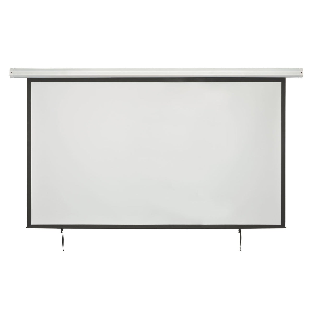 The AV:Link 120 Inch 16:9 Electric Projector Screen (EU Version) features a matte white surface, black border, and white metal casing, ideal for widescreen projection.