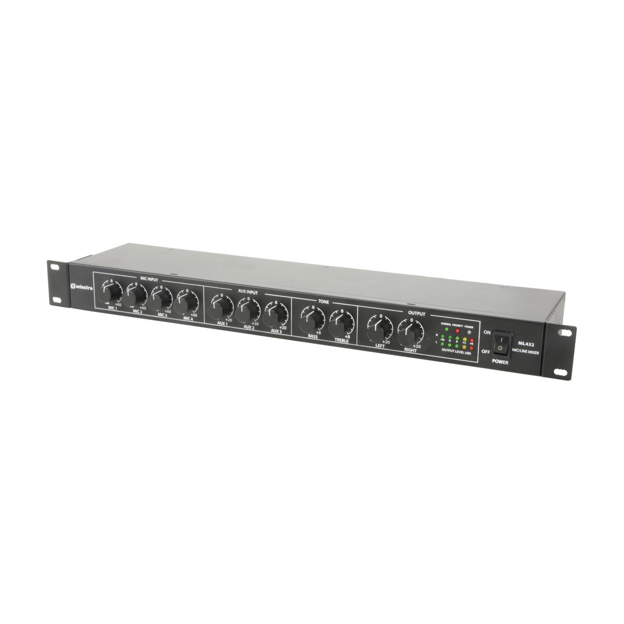 Adastra ML432 4-Mic 1U Rack Mixer