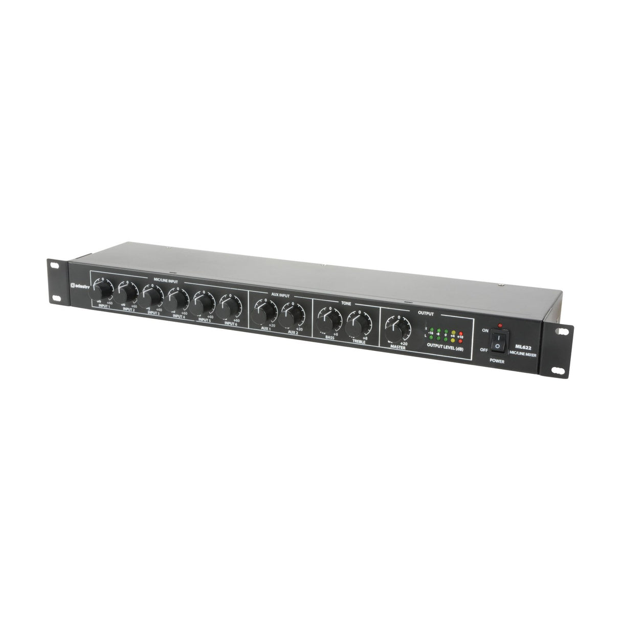Adastra ML622 6-Mic Rack Mixer 1U
