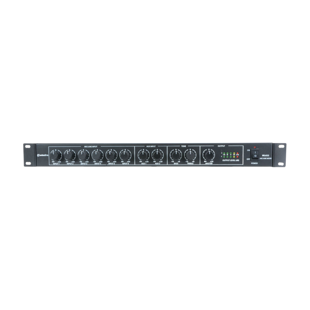 Adastra ML622 6-Mic Rack Mixer 1U