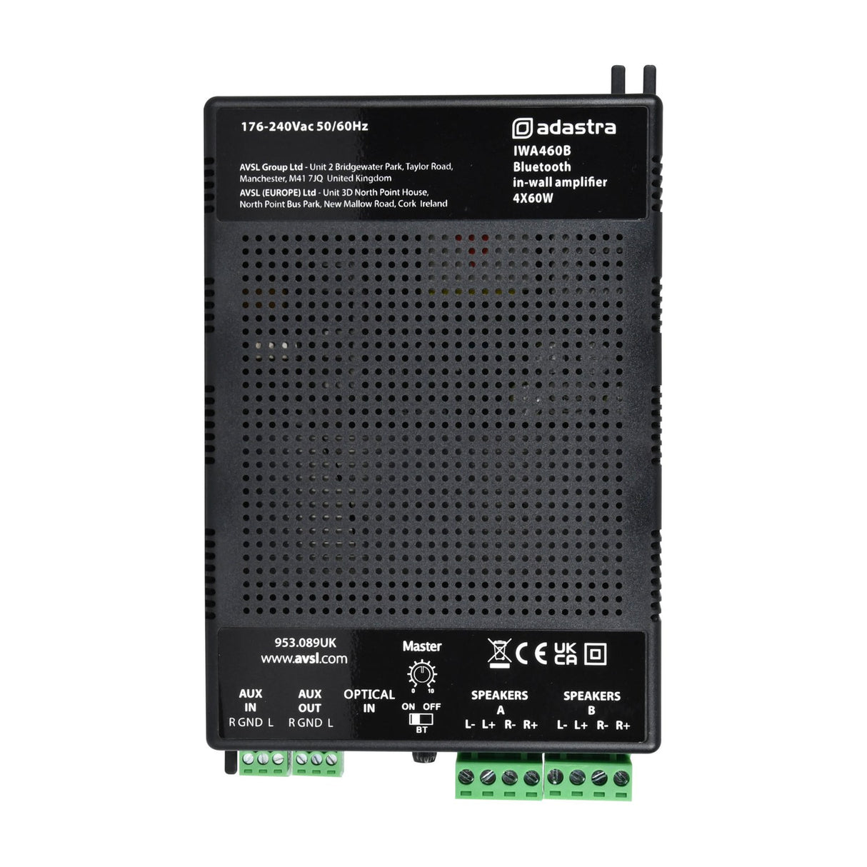 Adastra IWA460B In-Wall Bluetooth Amplifier 4 x 60W