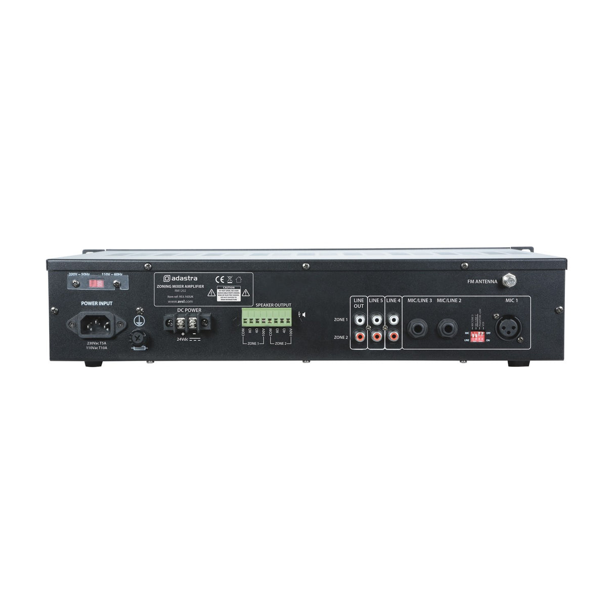 Adastra RM1202 2-Zone 2 x 120W Mixer-Amplifier
