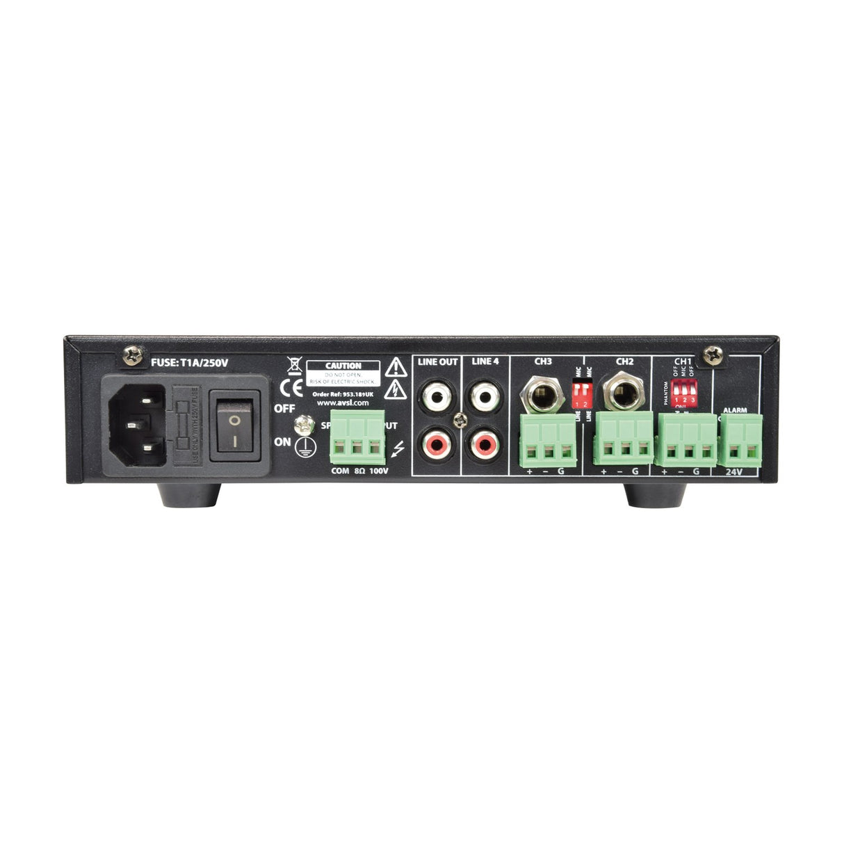 Adastra UA90 Compact 5-Channel 100V Mixer-Amplifier