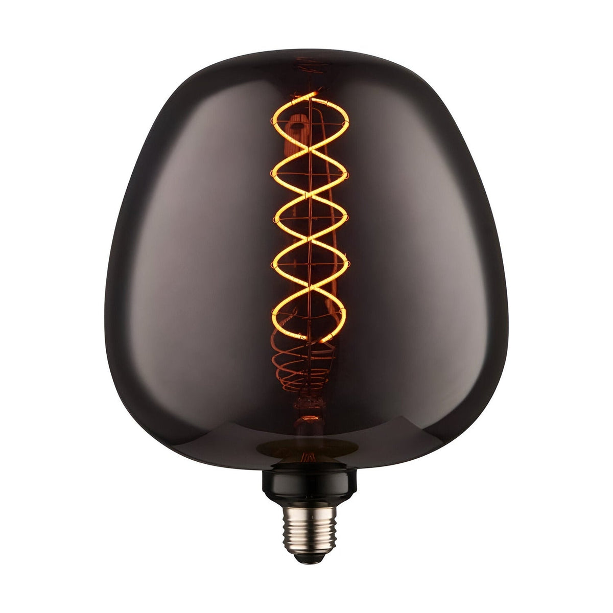 Endon 4W E27 LED filament helix bulb with smoked glass and warm white double-helix filament, shown on a plain white background.