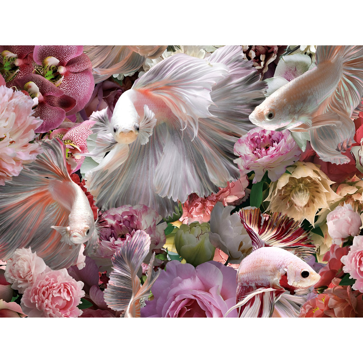 Peces Luchador Siam Pink Fish Photography Print - 120x120cm