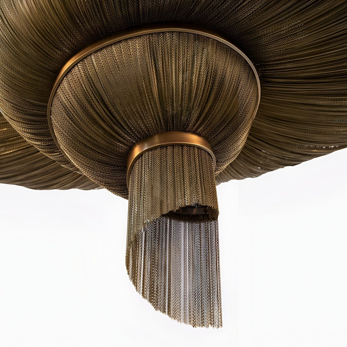 Stratiform 20 Light Metal Chain Veil Chandelier - Champagne