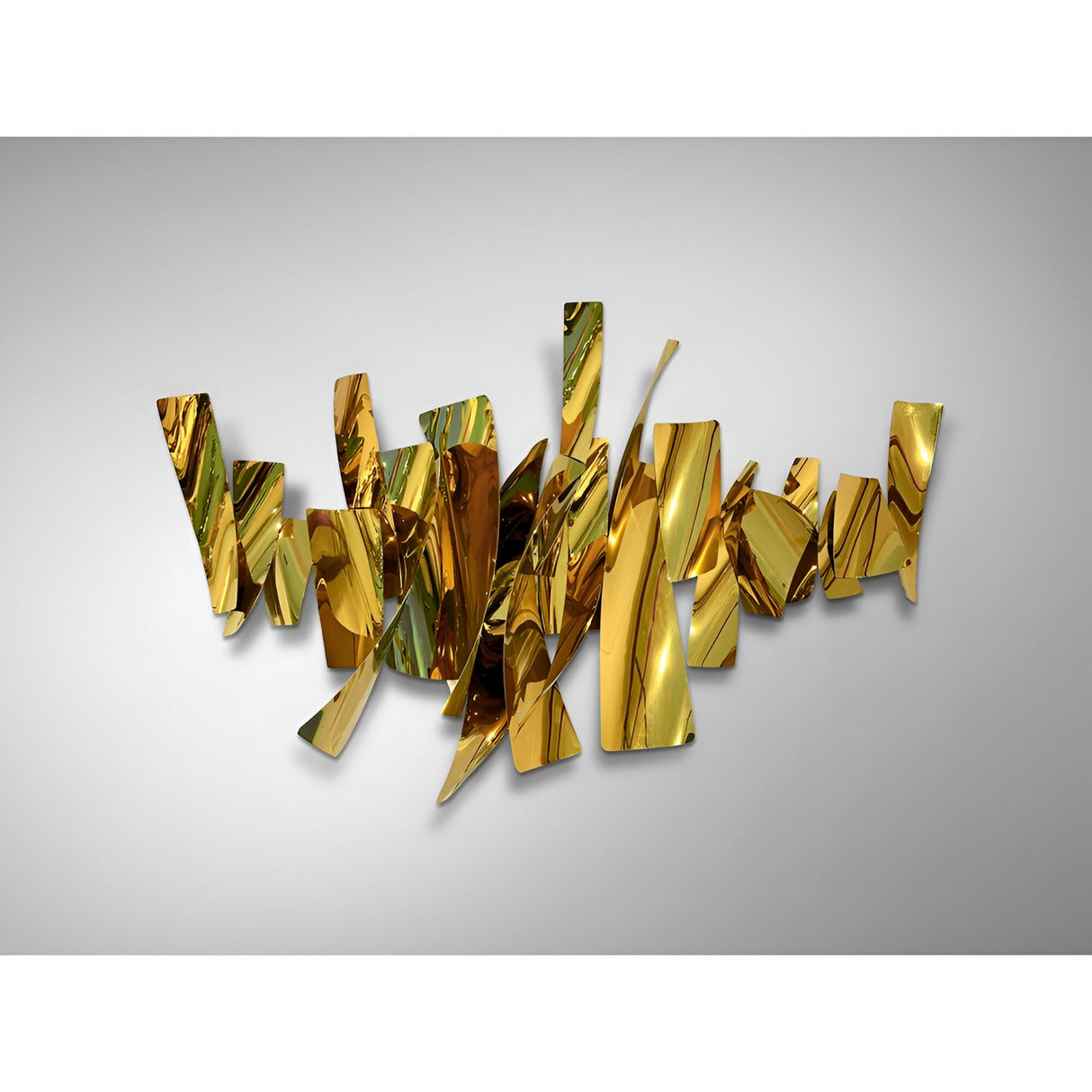 Fracture Golden Stainless Steel Wall Art - 170x110cm