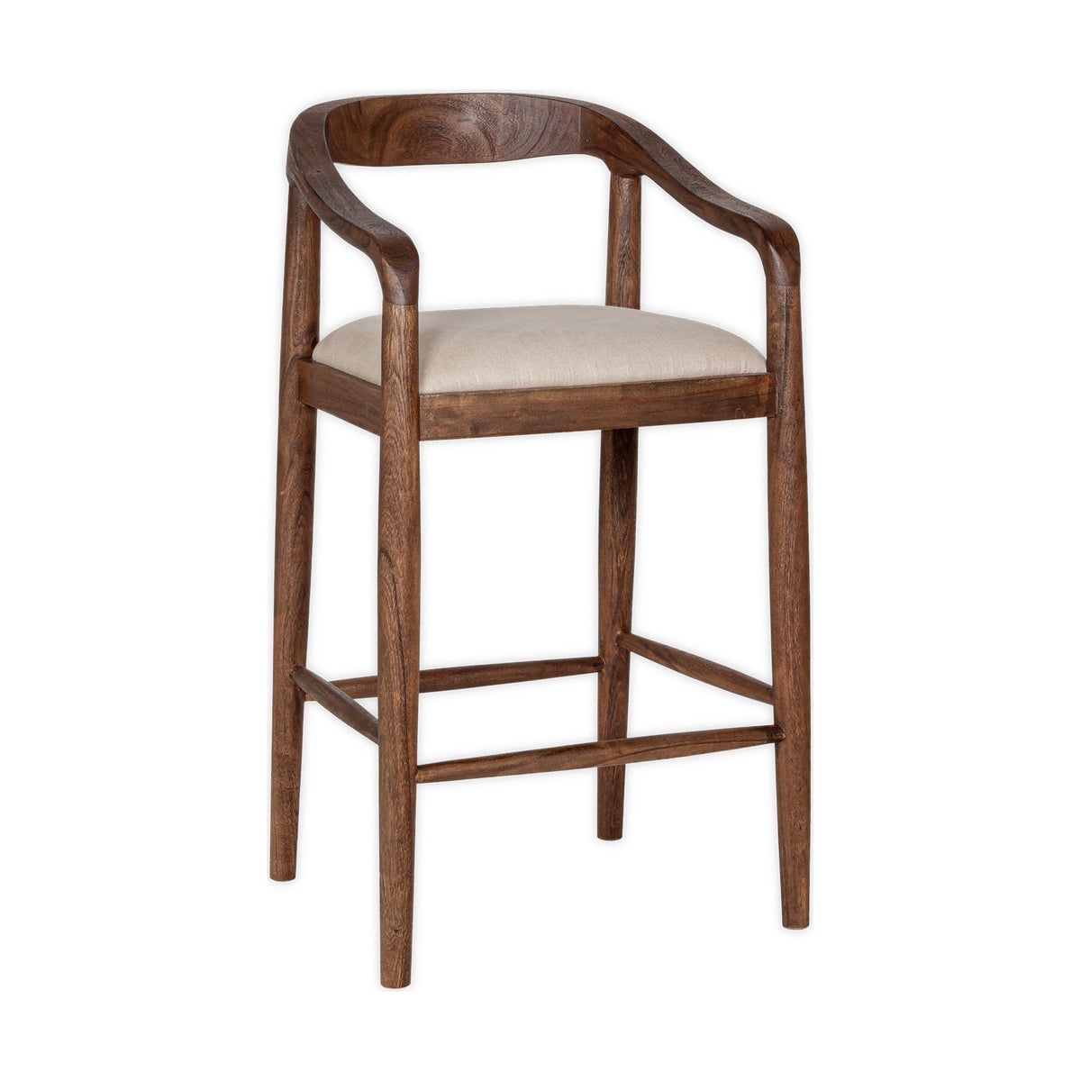 Anbu Acacia Upholstered Counter Stool - Washed Walnut