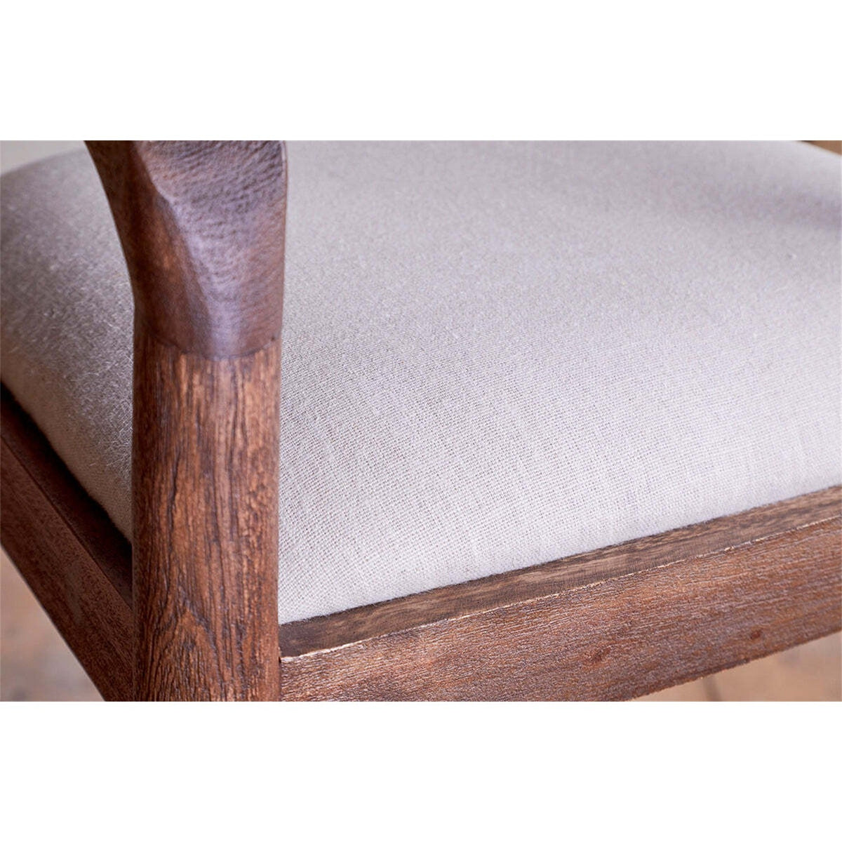 Anbu Acacia Upholstered Counter Stool - Washed Walnut