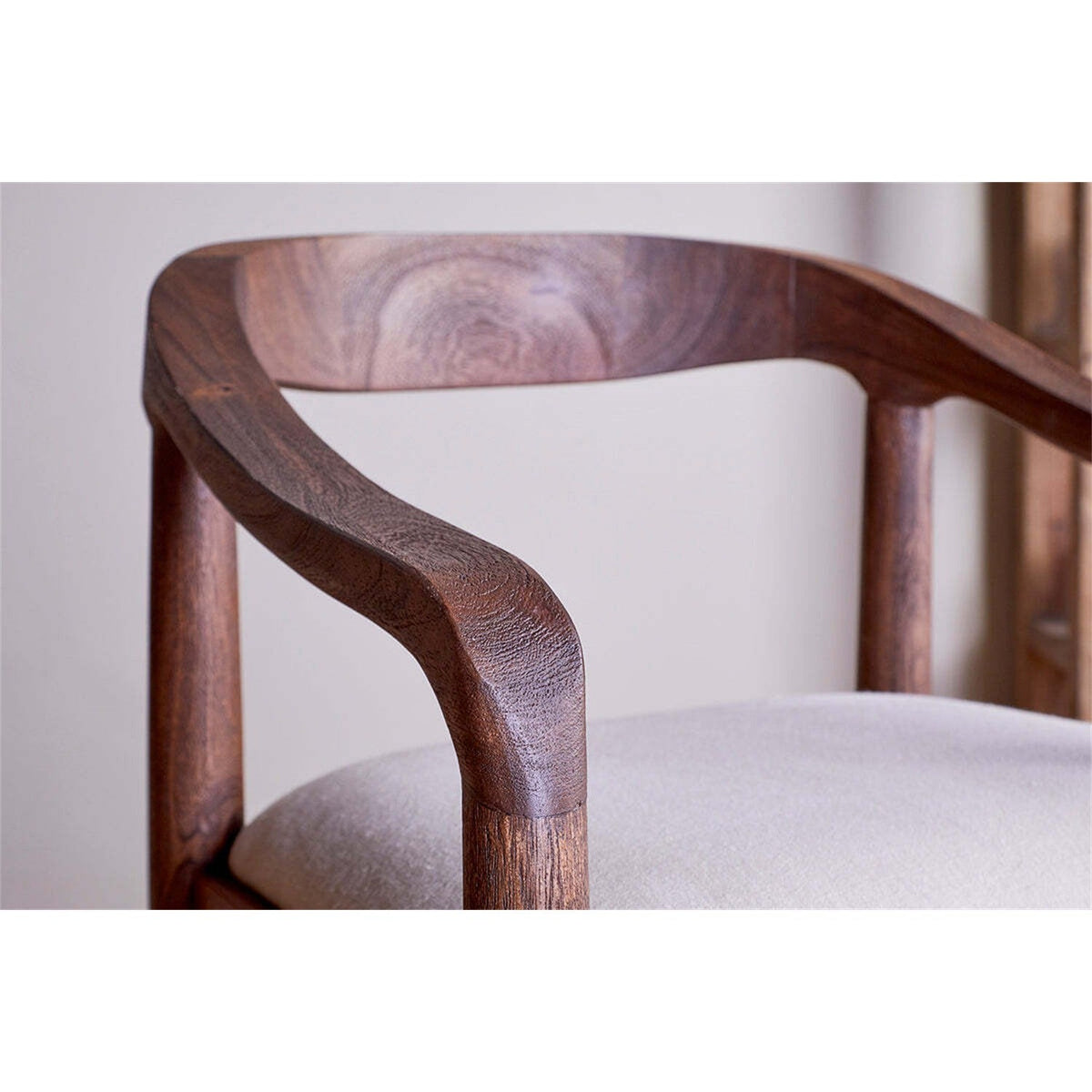 Anbu Acacia Upholstered Counter Stool - Washed Walnut
