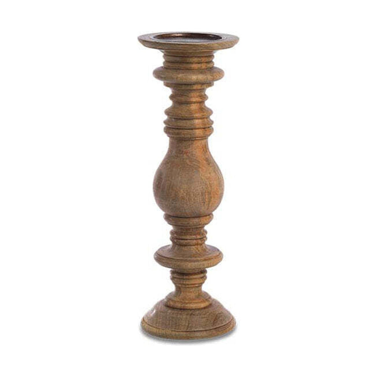 Akello Turned Mango Wood Candlestick - Natural