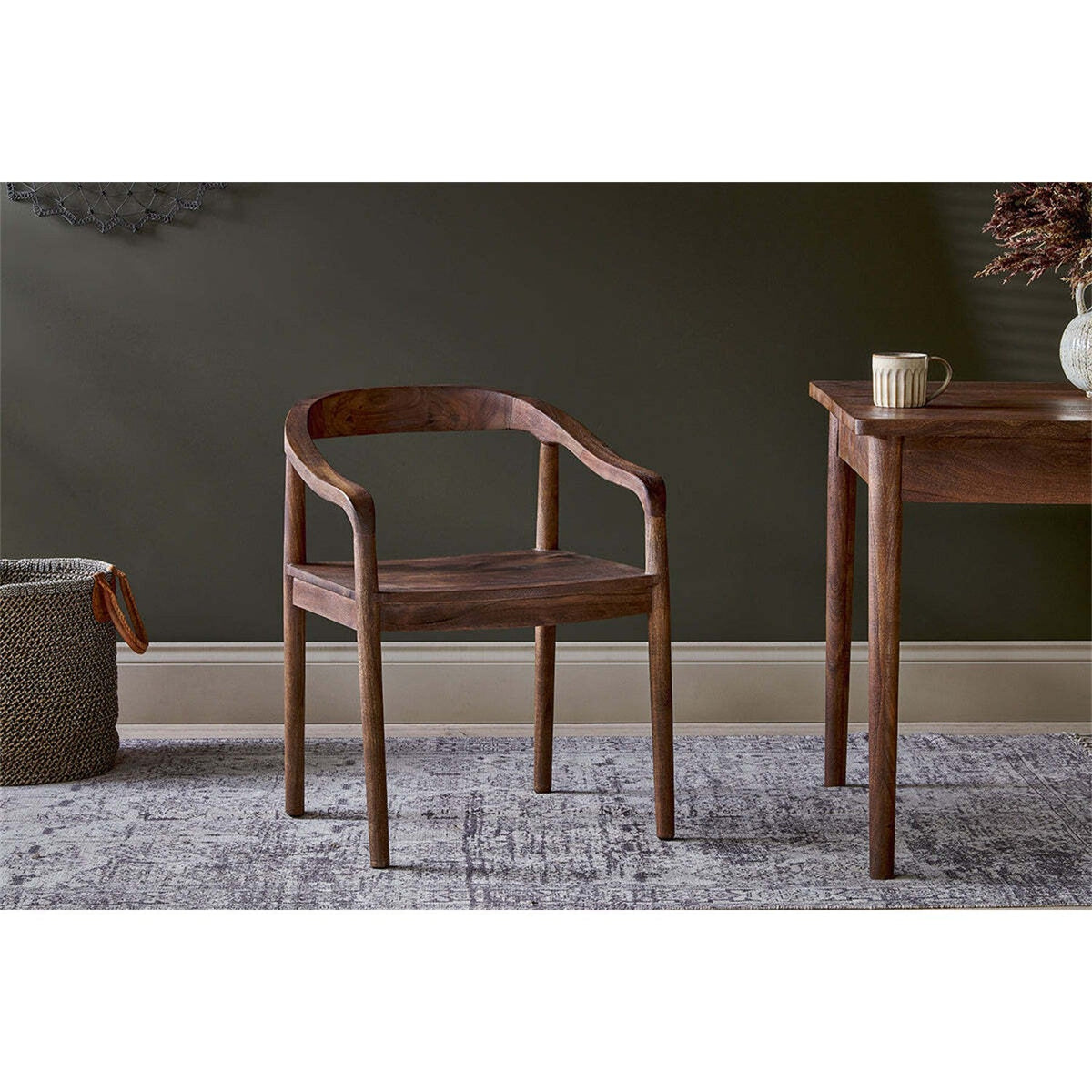 Anbu Acacia Dining Chair - Washed Walnut
