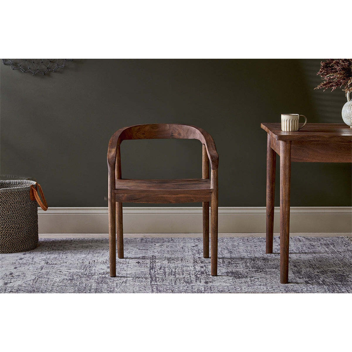 Anbu Acacia Dining Chair - Washed Walnut