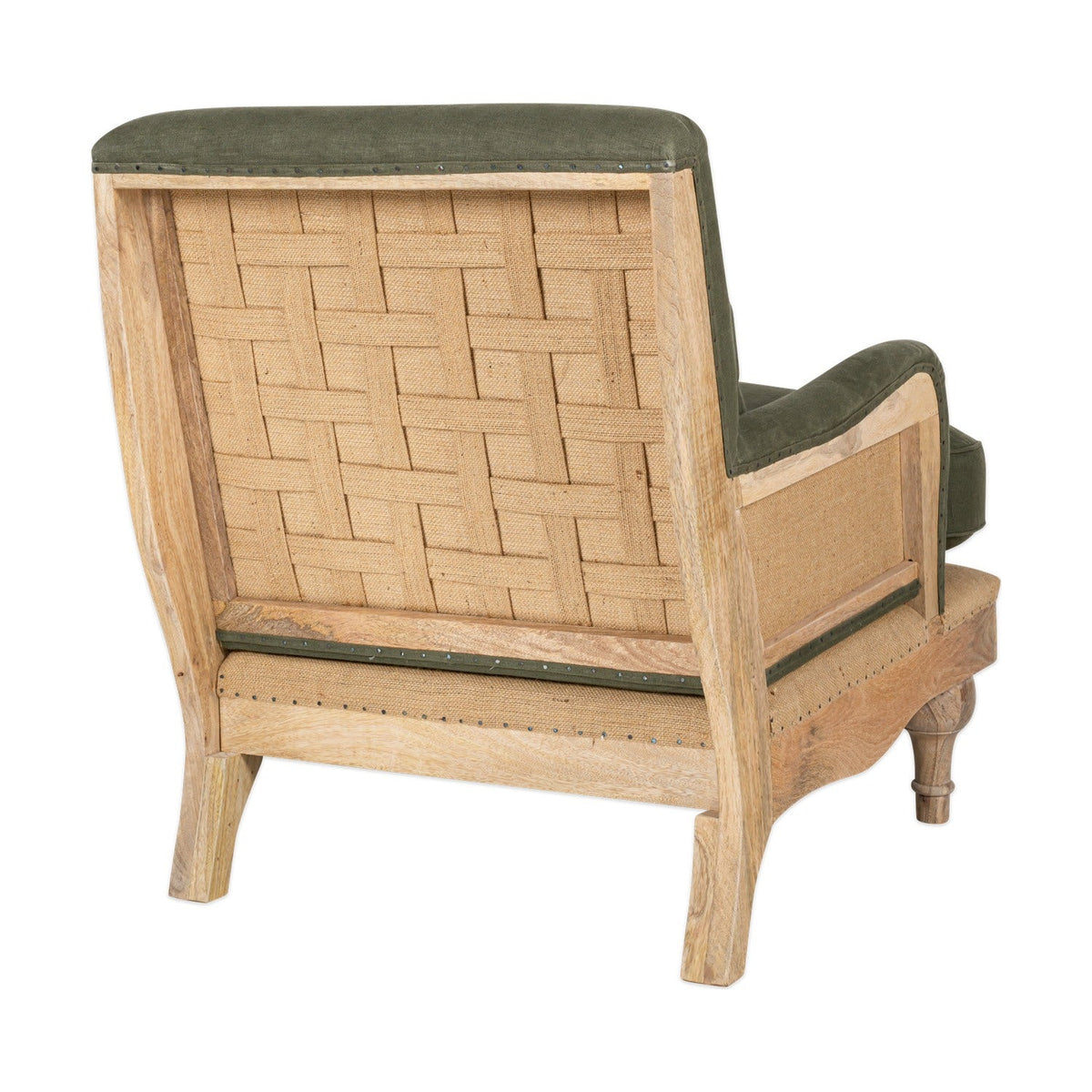 Abe Deconstructed Linen Armchair - Olive
