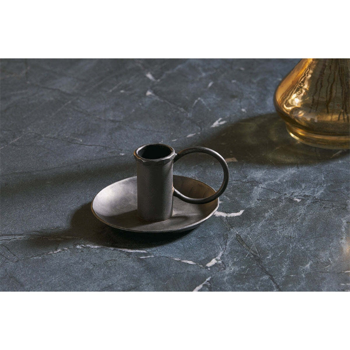 Amri Iron Candlestick - Antique Black