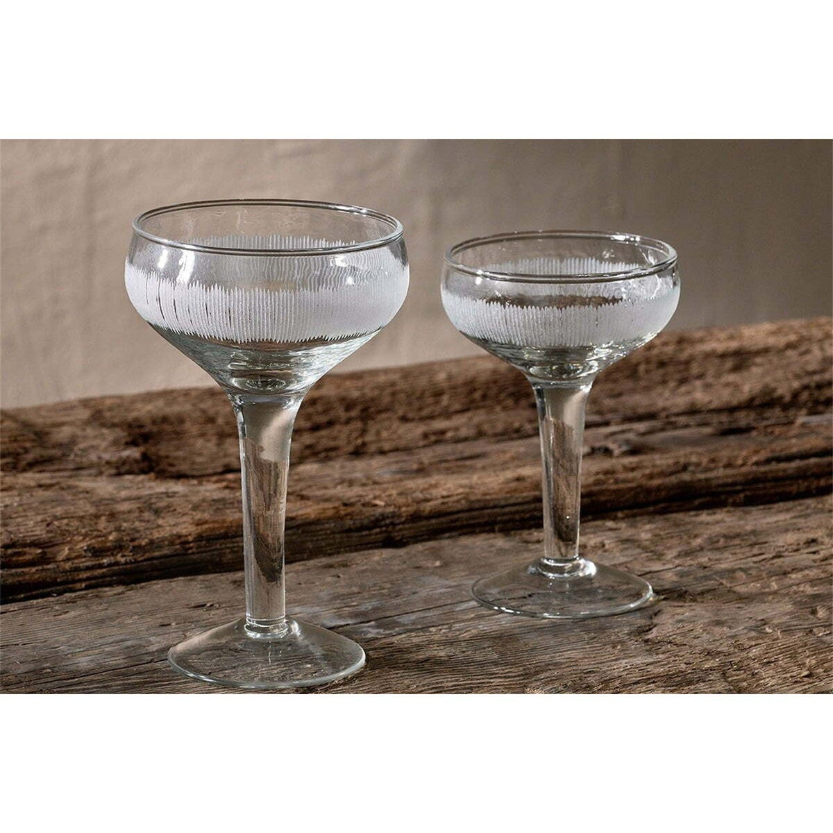 Anara Etched Champagne Glasses - Clear - Set of 4