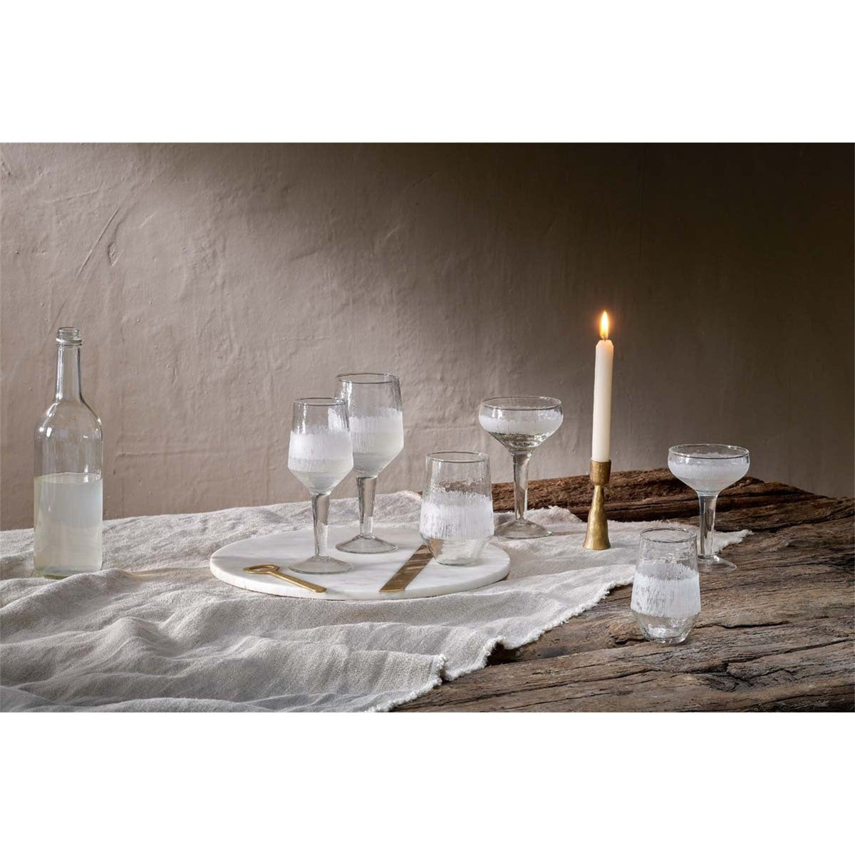 Anara Etched Champagne Glasses - Clear - Set of 4