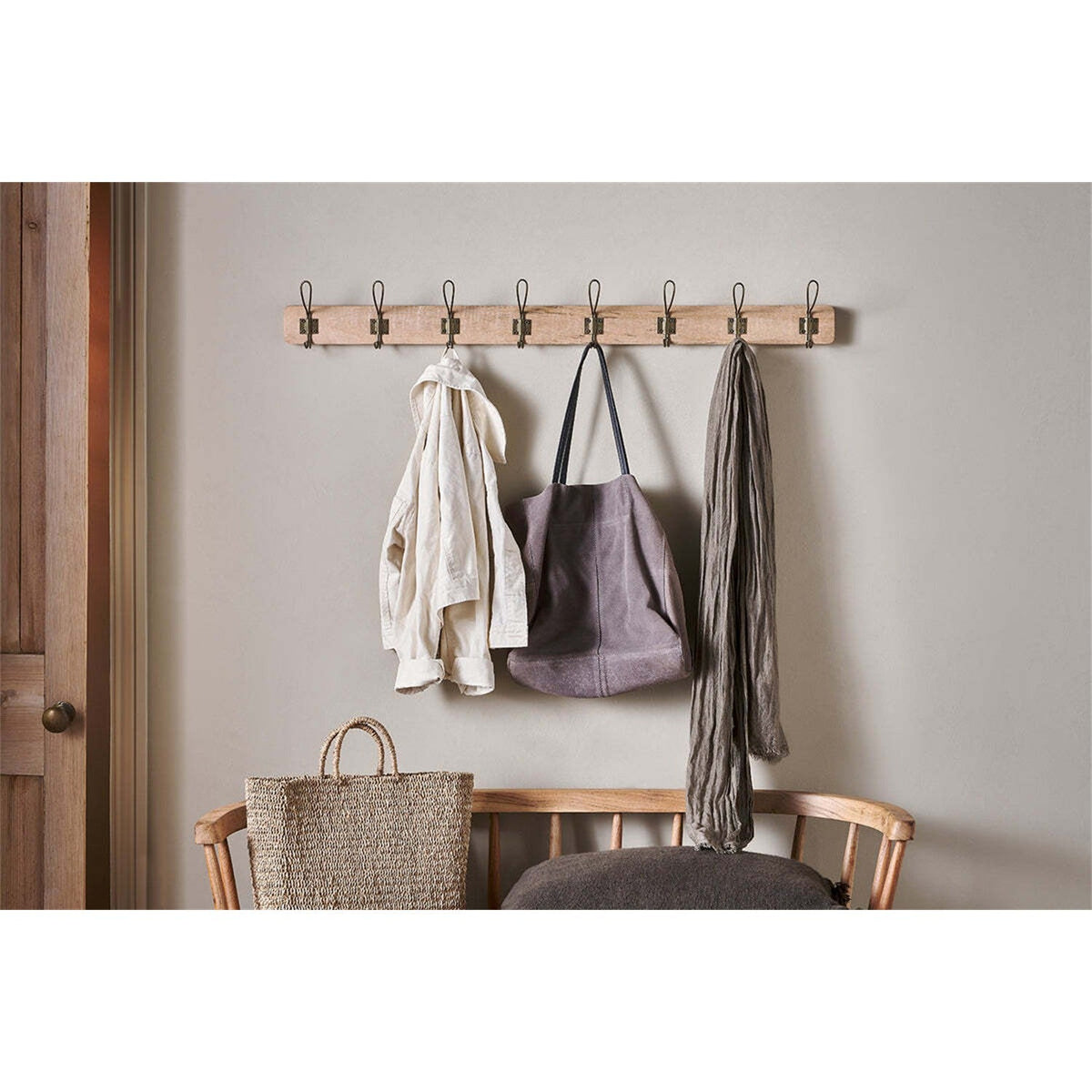 Ankita Large Wall Hooks - Natural & Antique Brass