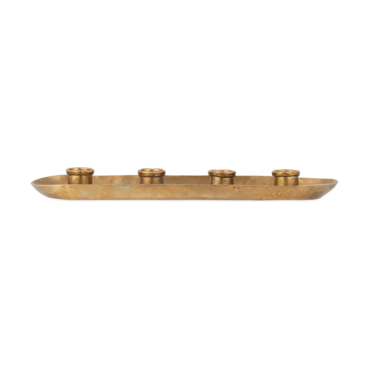 Amita Long Candle Holder - Antique Brass