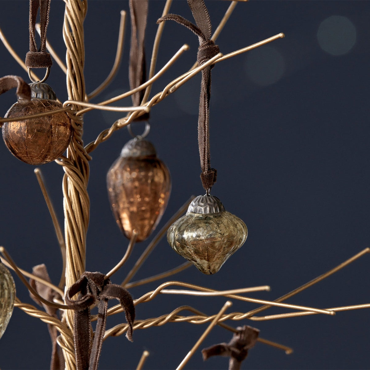 Adisa Glass Baubles in a Jar - Gold & Rust - Set of 16