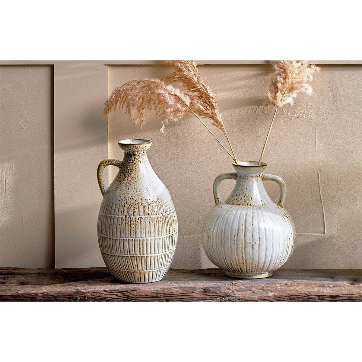 Anjuna Large Reactive Glaze Decorative Jug - White