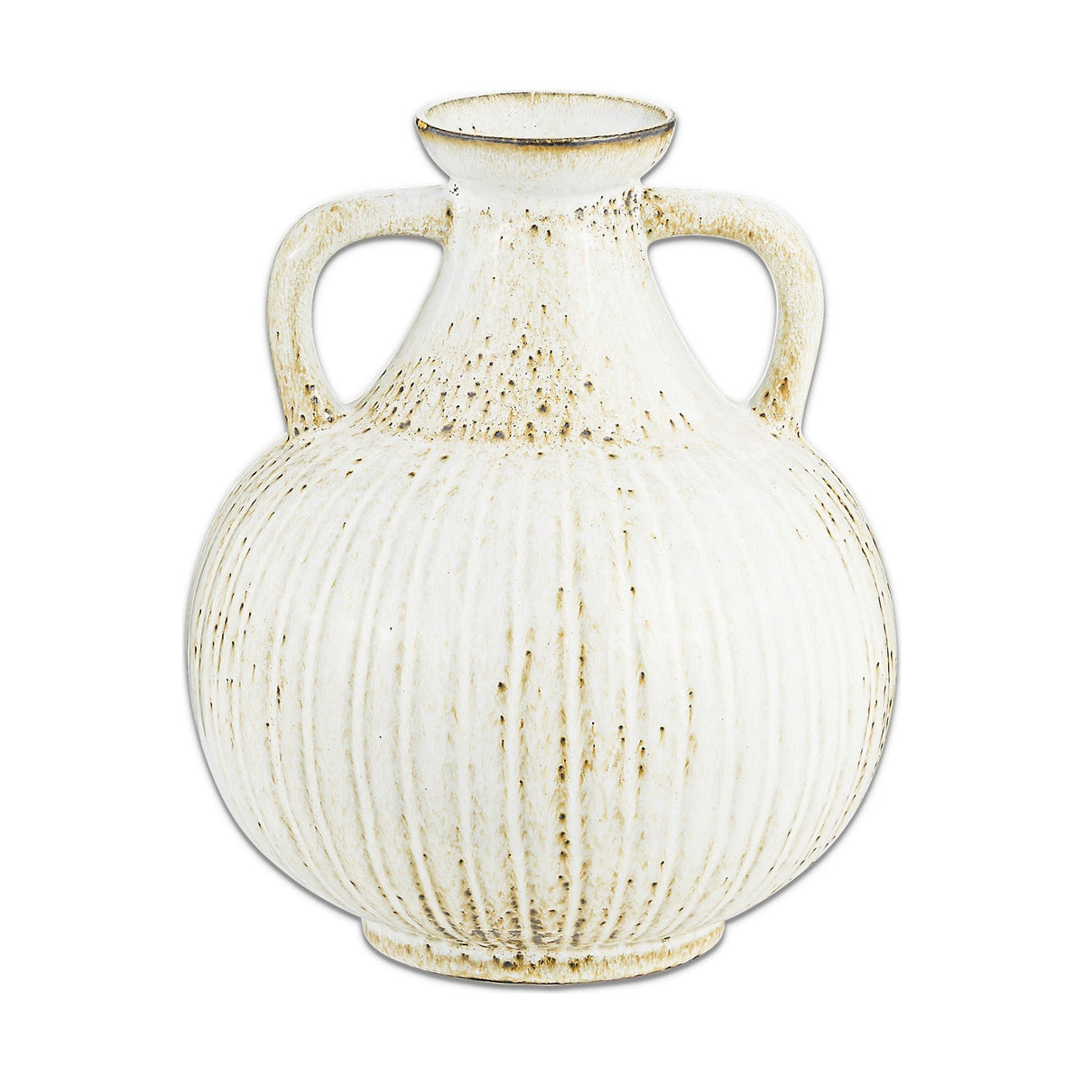 Anjuna Small Reactive Glaze Decorative Jug - White