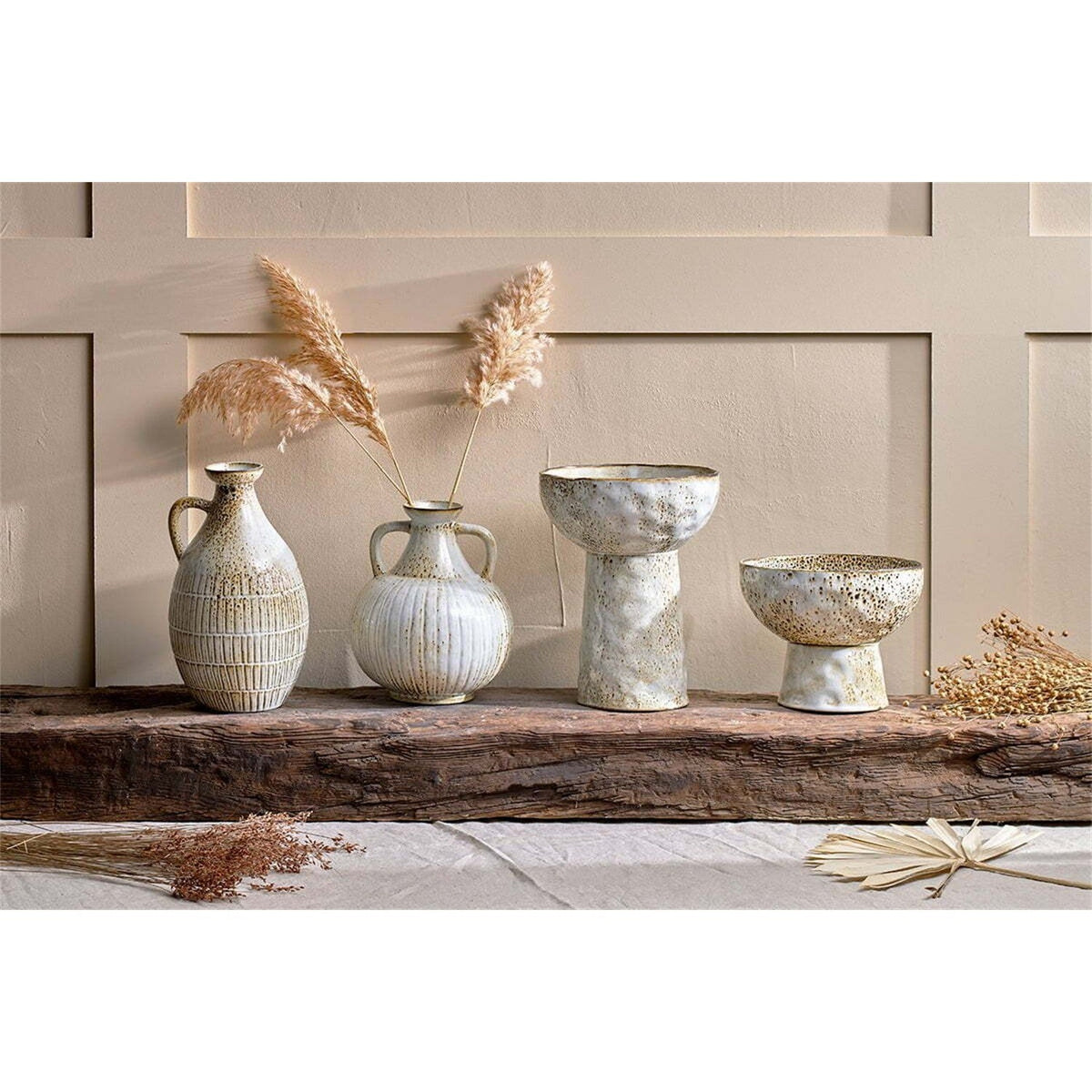 Anjuna Small Reactive Glaze Decorative Jug - White