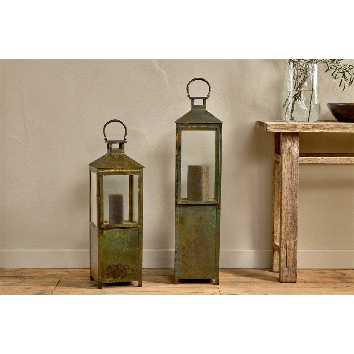 Asharu Large Lantern - Antique Patina