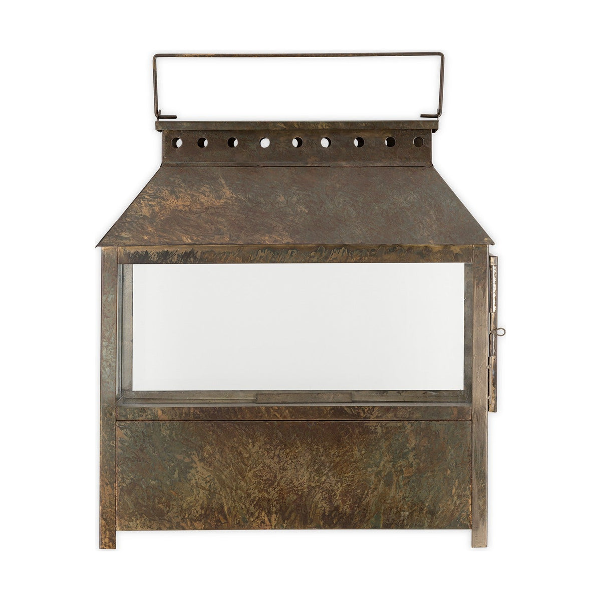 Akoko Small Wide Lantern - Brown Patina