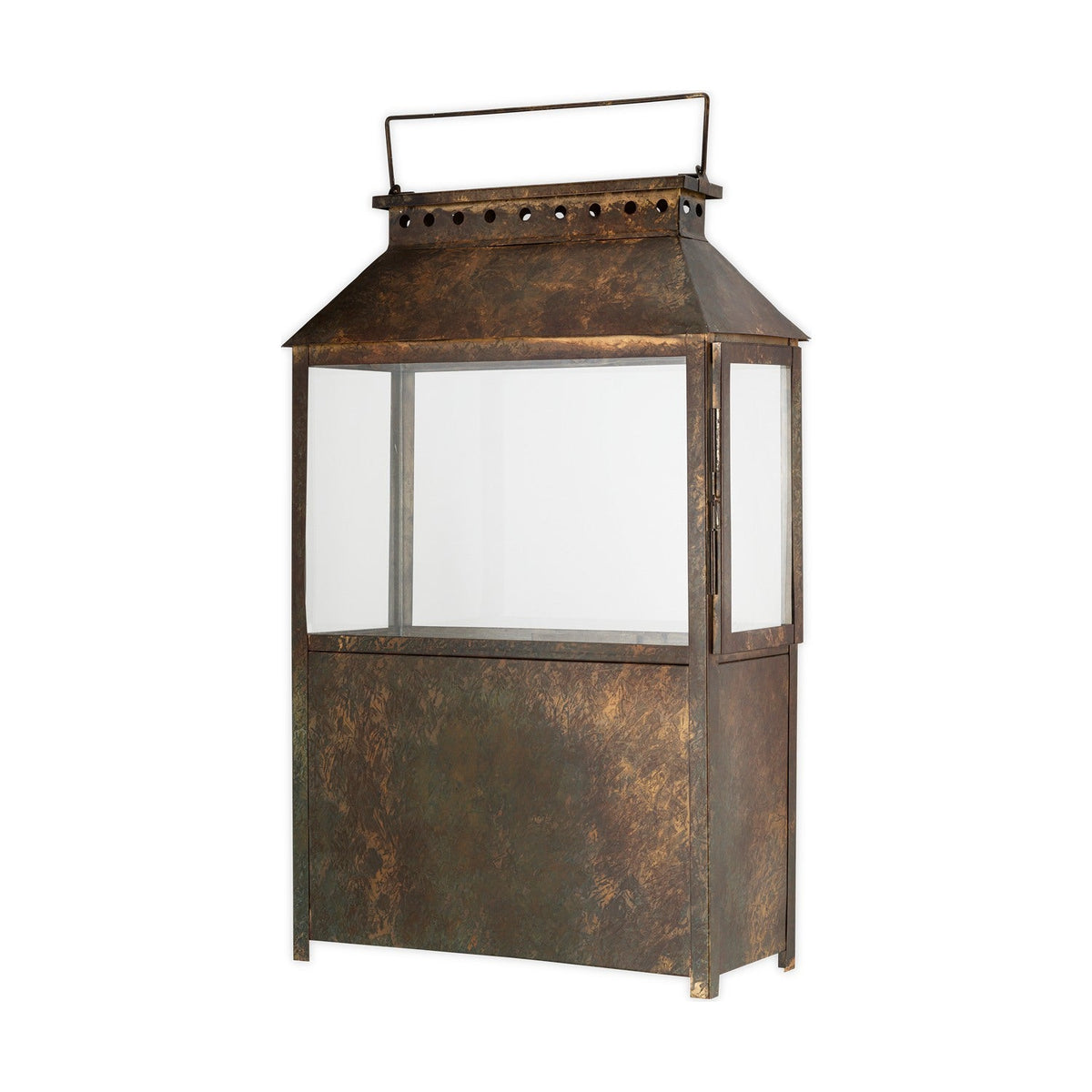Akoko Large Wide Lantern - Brown Patina