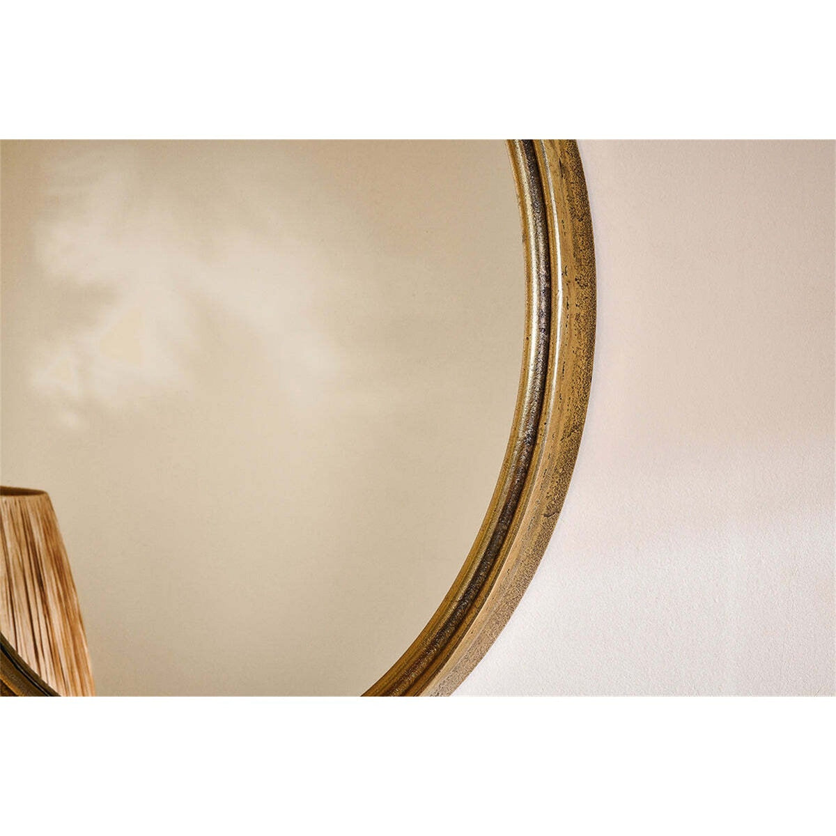 Almora Small Round Wall Mirror - Antique Brass