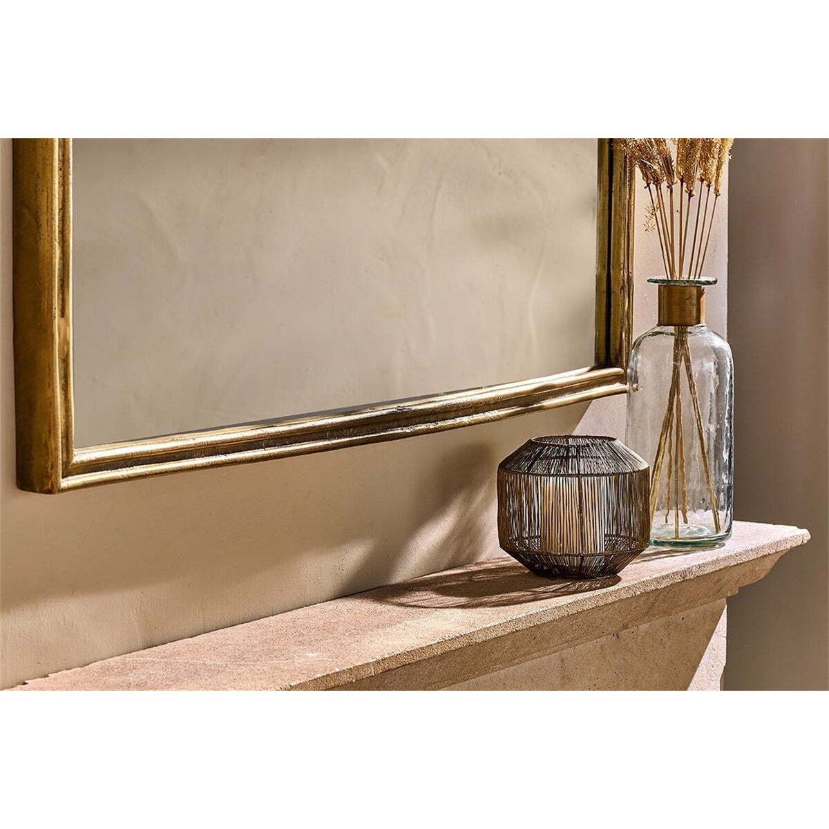 Almora Small Arched Wall Mirror - Antique Brass