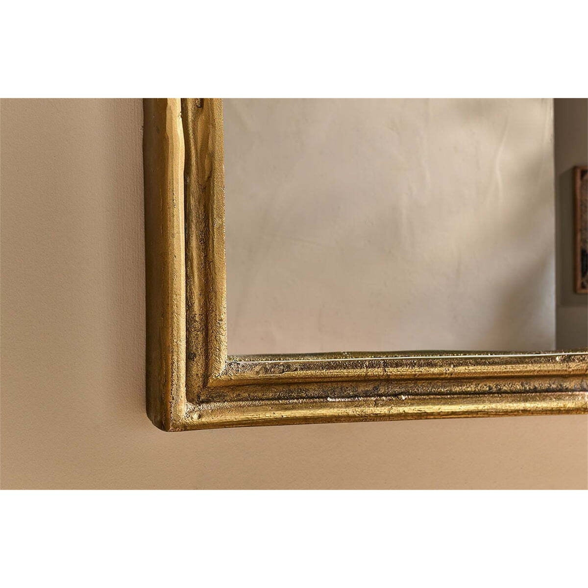 Almora Large Arched Wall Mirror - Antique Brass